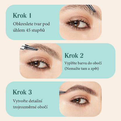 Večnamenski svinčnik za obrvi s 4 konicami (2 kosa)