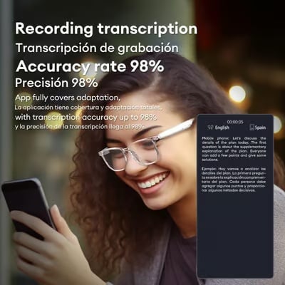🔥Razprodaja zadnjega dne, 49 % popusta - brezžična Bluetooth prevajalska očala z umetno inteligenco👓
