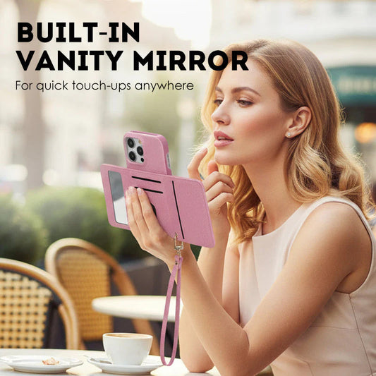 🔥📱 Zaštitna futrola za žene, roza, s novčanikom i remenom za zglob 💃