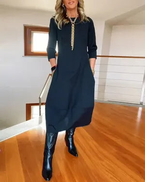 Elegantna in udobna obleka - primerna za v službo, zmenek, počitnice itd. Šifonska tkanina