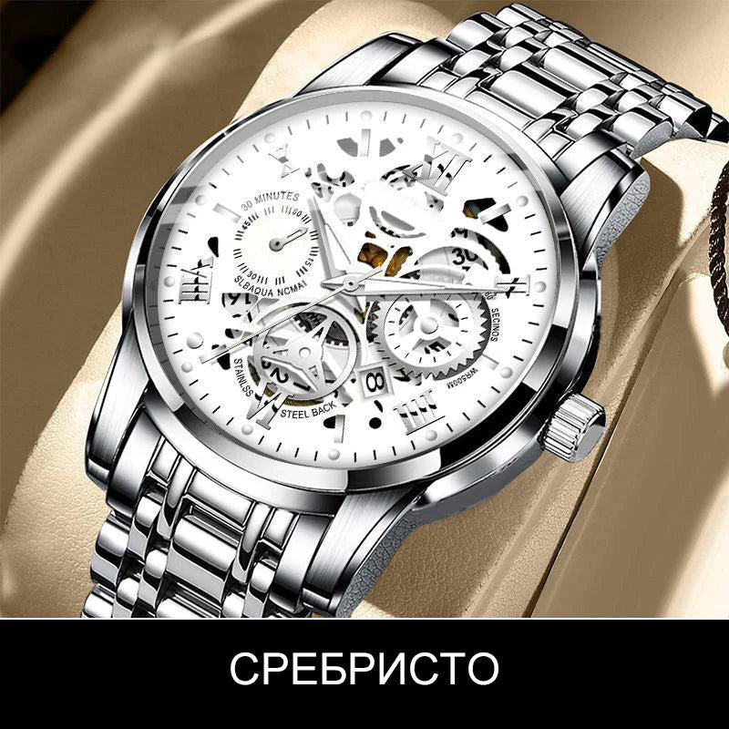 🔥Muški vodootporni automatski mehanički sat s ažurnim rimskim brojčanikom⌚