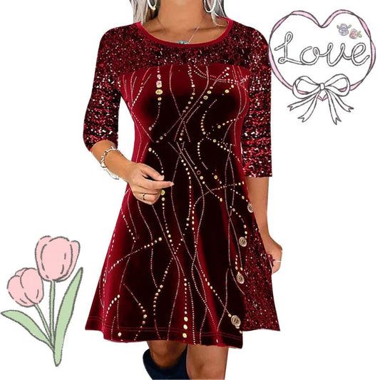 👗 SADA 50% POPUSTA! ⏰ Elegantna haljina A-kroja sa šljokicama – Zapanjujući sjaj i savršen kroj, idealna za zabave i svečanosti ✨