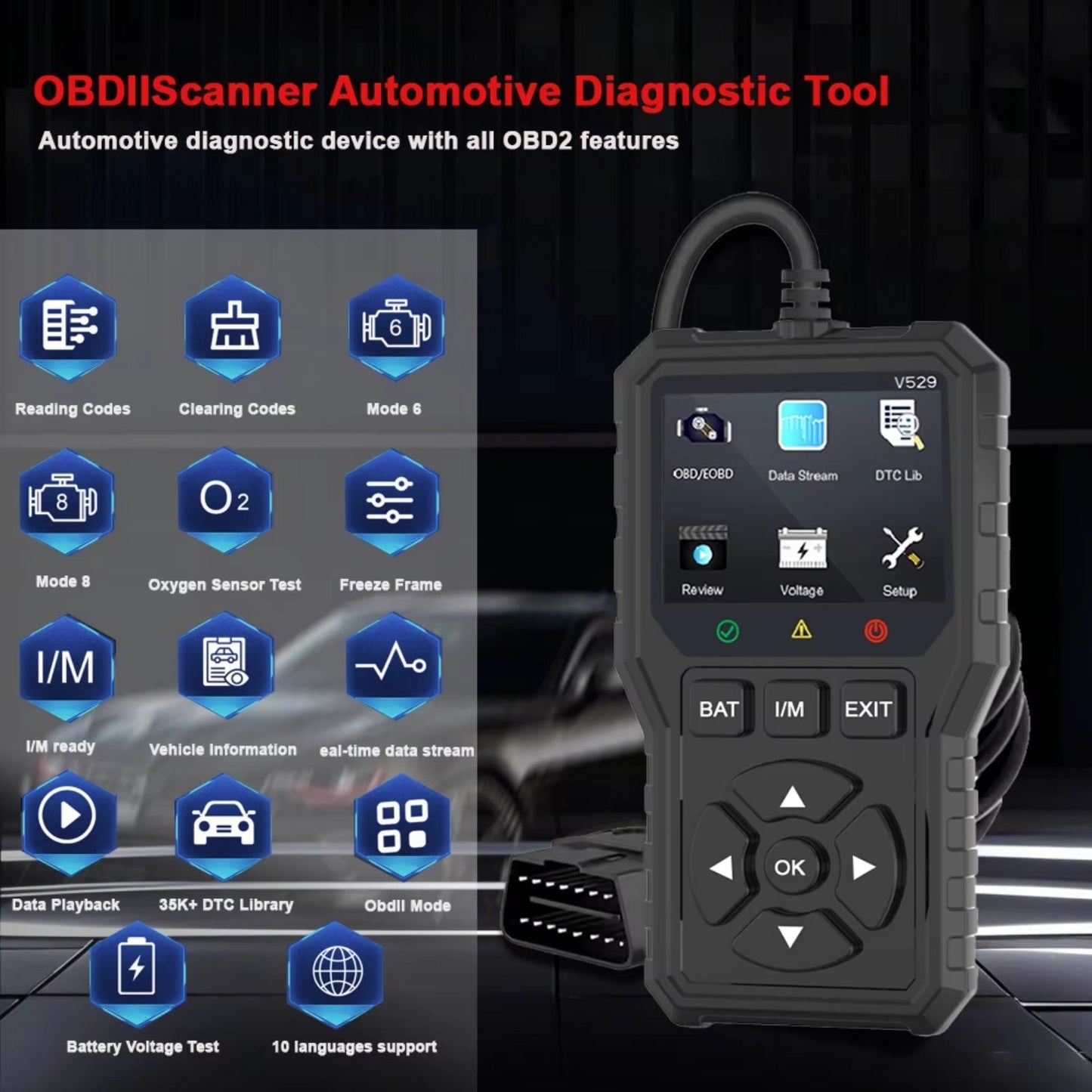 Čitač dijagnostičkih kodova skenera s punim OBDII signalom