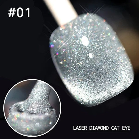 Lak za nohte z laserskim diamantnim mačjim očesom (kupite 4, prihranite 20 %)