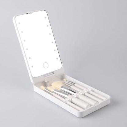 Potovalni set čopičev za ličenje z LED lučko