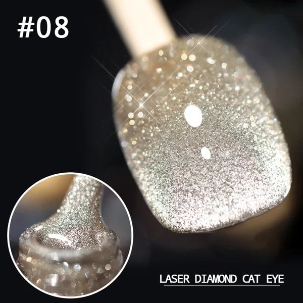 Lak za nohte z laserskim diamantnim mačjim očesom (kupite 4, prihranite 20 %)