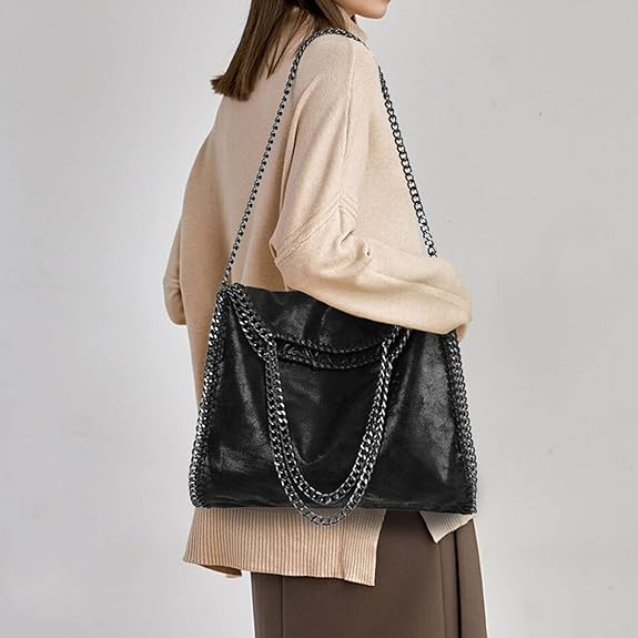 Ženska usnjena torba za čez ramo z verižico, prešita, modna torba Master Lady