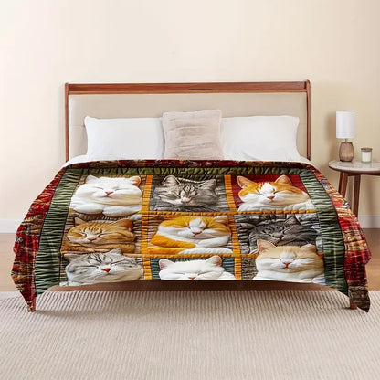 Deka s uzorkom uspavane mačke