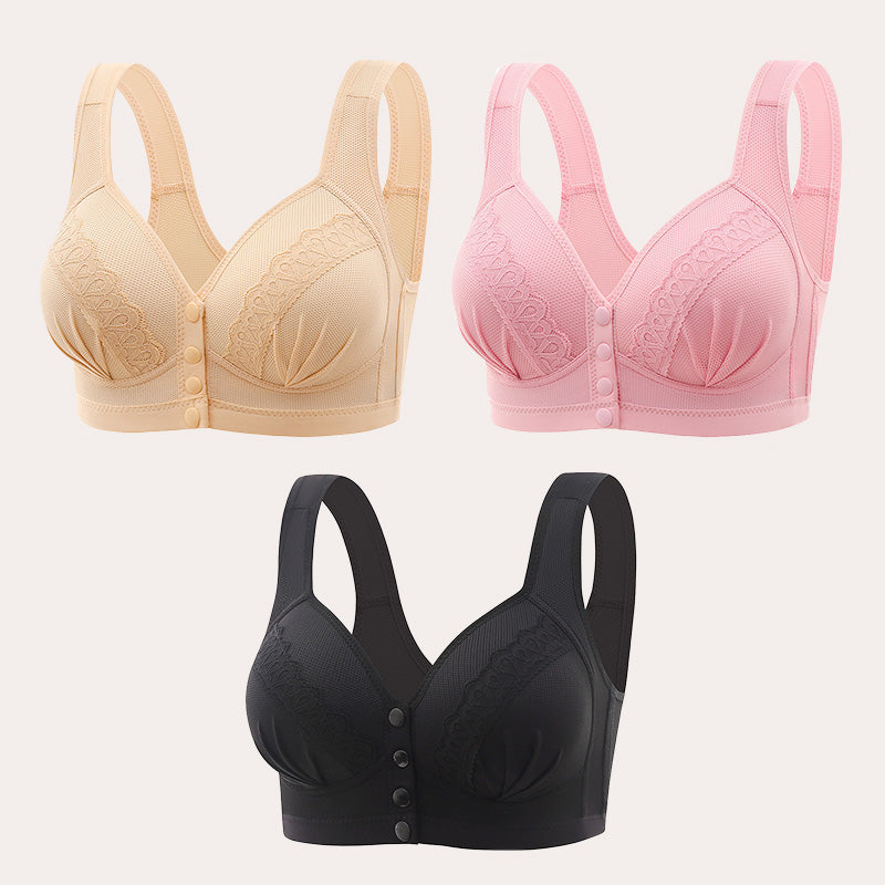 2026 Prozračni pamučni grudnjak s prednjim kopčanjem, nježan za kožu 【1+1 besplatno】