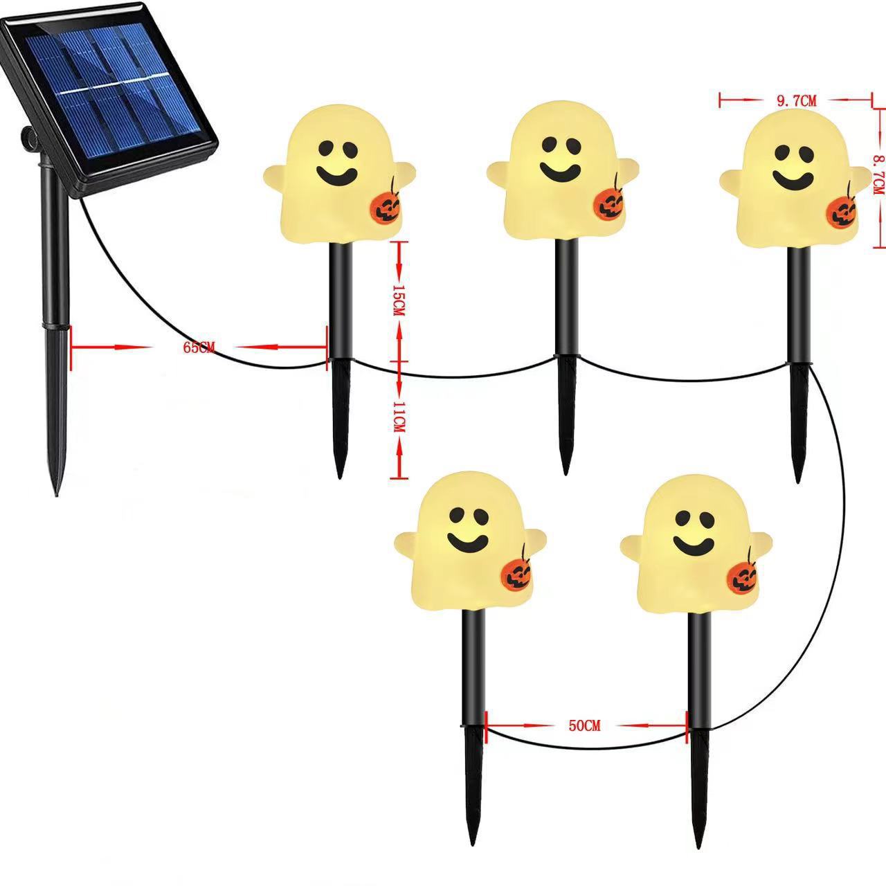 Paket 6 LED solarnih talnih luči za noč čarovnic