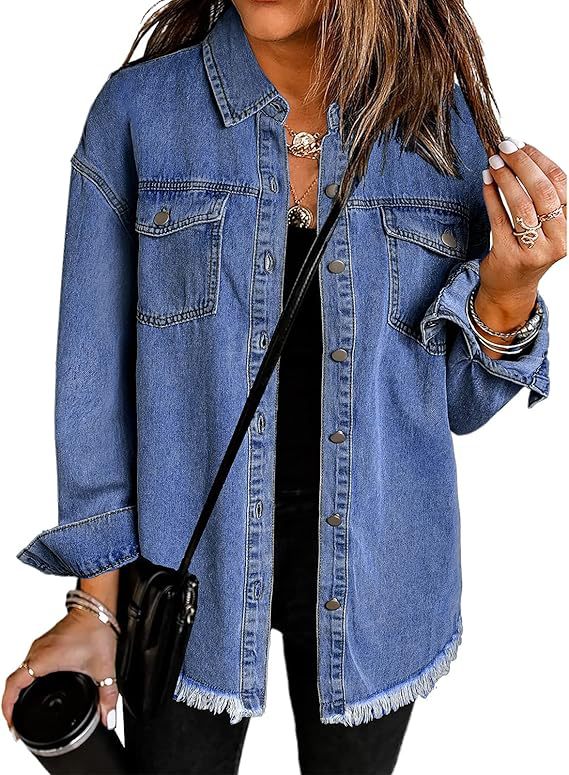 Ženska casual jeans jakna z gumbi