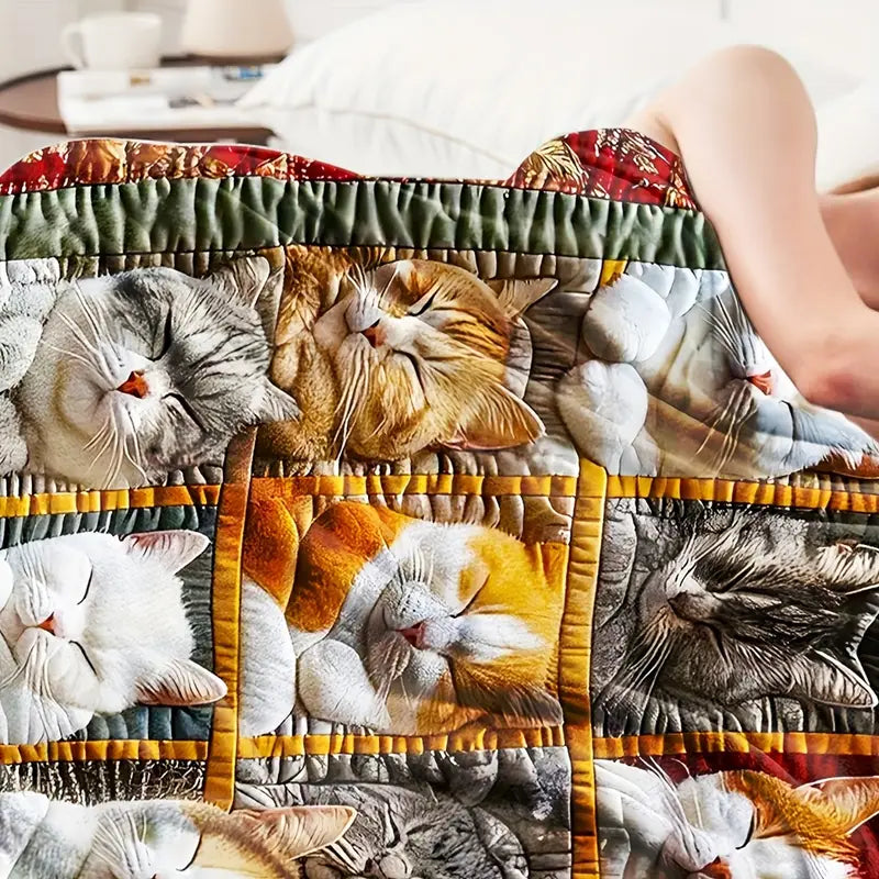 Deka s uzorkom uspavane mačke