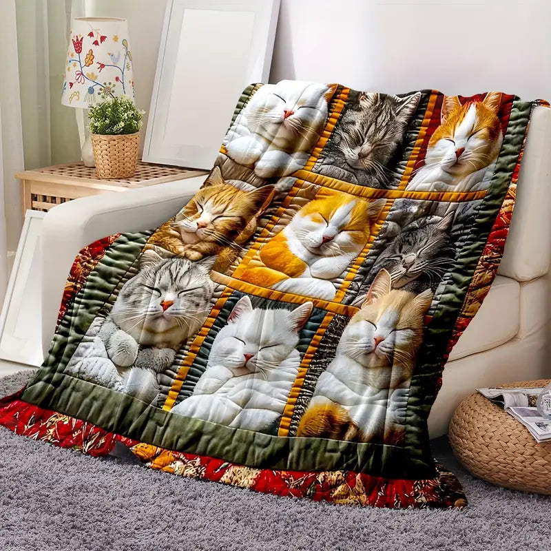 Deka s uzorkom uspavane mačke