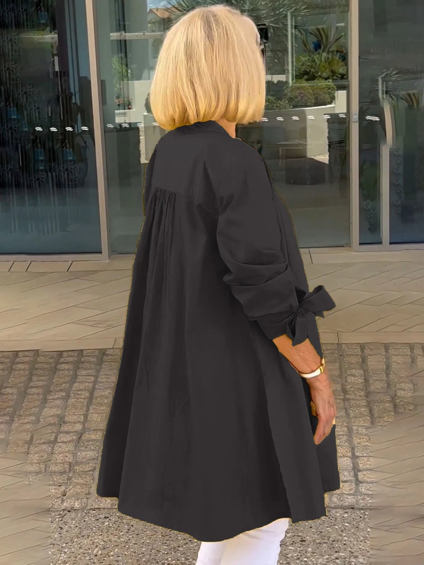 ✨Dolge bombažne srajčne jakne v enobarvnih barvah za ženske