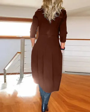 Elegantna in udobna obleka - primerna za v službo, zmenek, počitnice itd. Šifonska tkanina