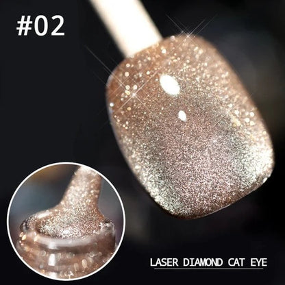 Lak za nohte z laserskim diamantnim mačjim očesom (kupite 4, prihranite 20 %)