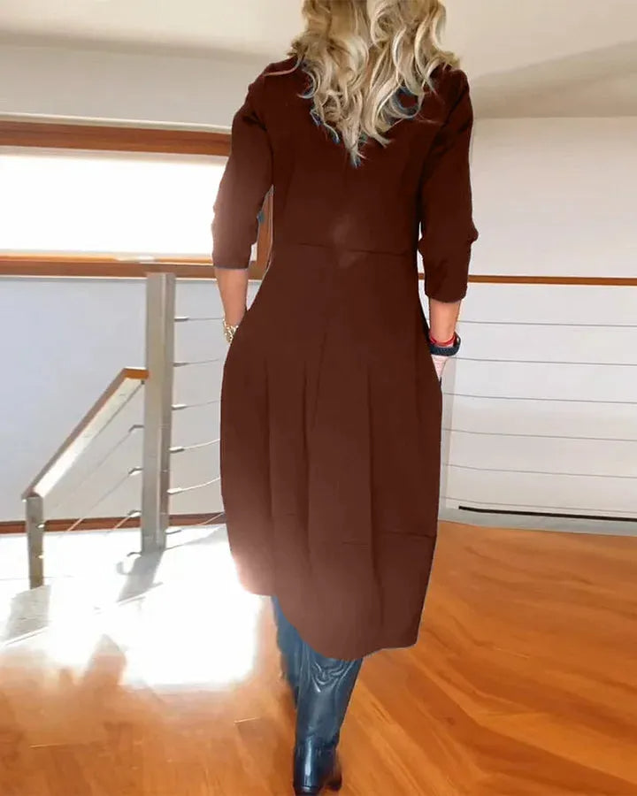 Elegantna in udobna obleka - primerna za v službo, zmenek, počitnice itd. Šifonska tkanina