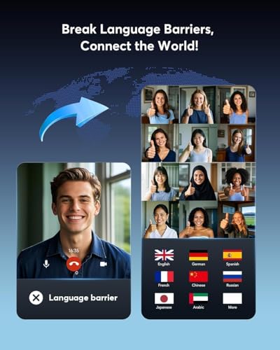 3 u 1 Bluetooth slušalice s prevođenjem za putovanja/glazbu/pozive, slušalice s prevođenjem engleskog i španjolskog jezika