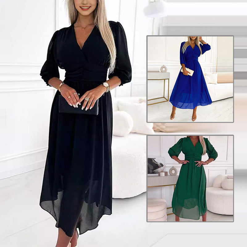 👗Ženska lahka šifonska obleka, zgornji del telesa je videti kot filter mehke svetlobe💫