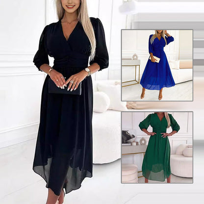 👗Ženska lahka šifonska obleka, zgornji del telesa je videti kot filter mehke svetlobe💫