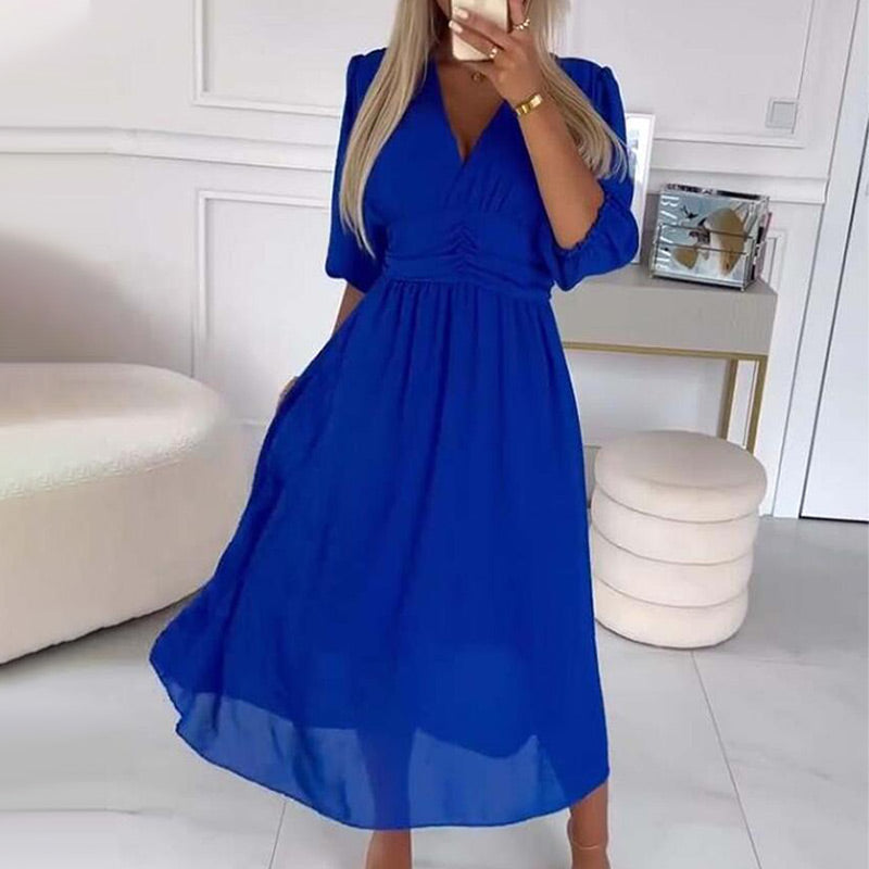 👗Ženska lahka šifonska obleka, zgornji del telesa je videti kot filter mehke svetlobe💫