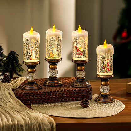 🎅Božična nočna lučka s svečo🕯️Polna vzdušja! Prikupna oblika + učinek mehke svetlobe💖