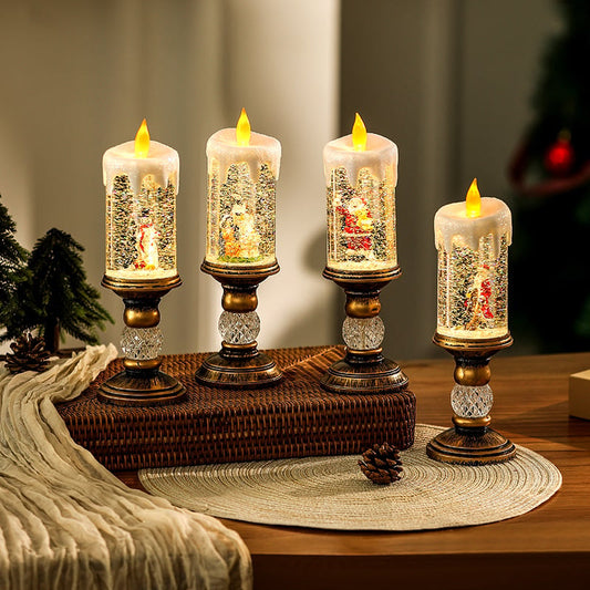 🎅Božična nočna lučka s svečo🕯️Polna vzdušja! Prikupna oblika + učinek mehke svetlobe💖