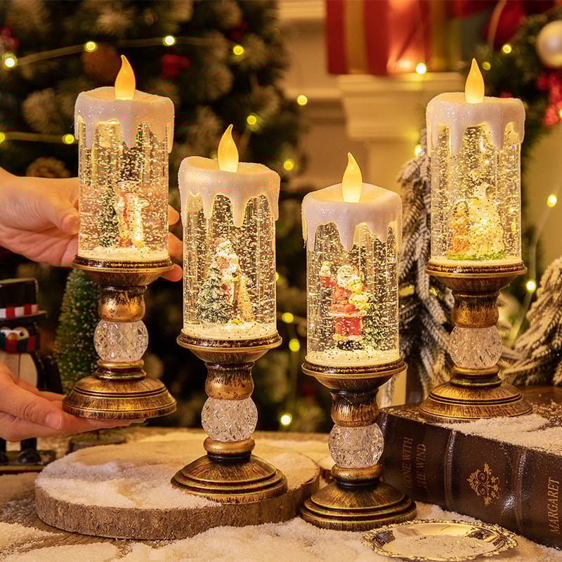 🎅Božična nočna lučka s svečo🕯️Polna vzdušja! Prikupna oblika + učinek mehke svetlobe💖