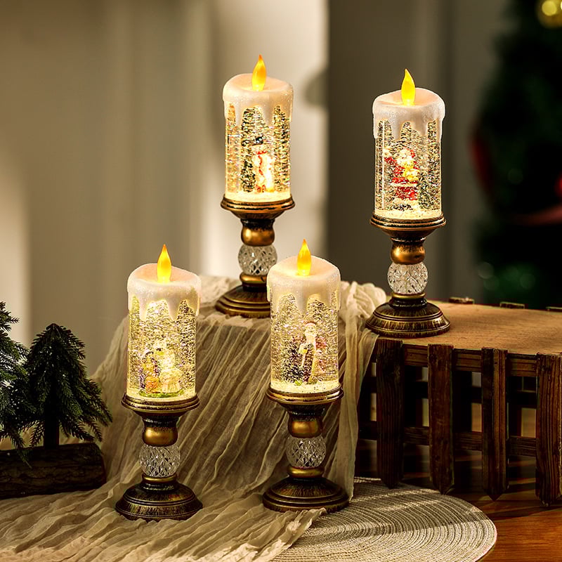 🎅Božična nočna lučka s svečo🕯️Polna vzdušja! Prikupna oblika + učinek mehke svetlobe💖