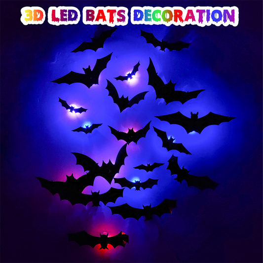 🦇Noč čarovnic 3D svetleči netopirji