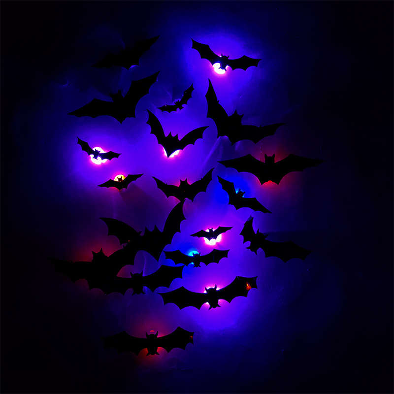 🦇Noč čarovnic 3D svetleči netopirji