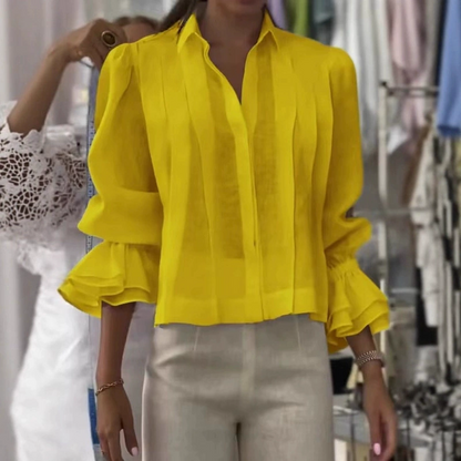 【S-3XL】✨🌼Elegantna nabranena srajca, ki se sprehaja z vetrom in razkazuje temperament