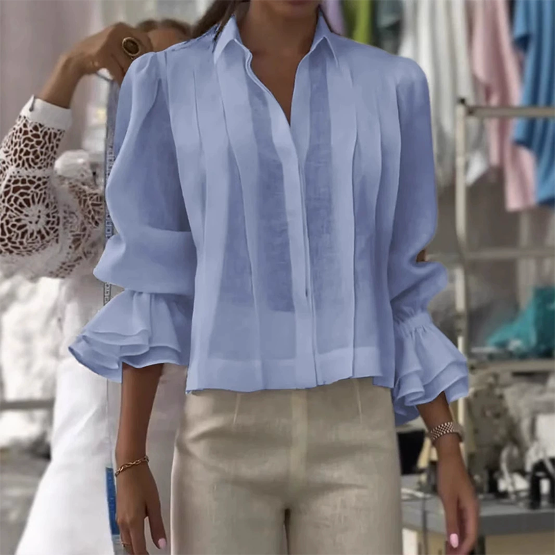【S-3XL】✨🌼Elegantna nabranena srajca, ki se sprehaja z vetrom in razkazuje temperament