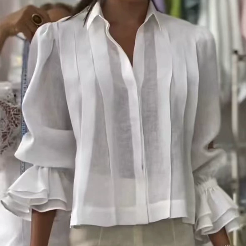 【S-3XL】✨🌼Elegantna nabranena srajca, ki se sprehaja z vetrom in razkazuje temperament