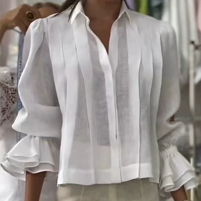 【S-3XL】✨🌼Elegantna nabranena srajca, ki se sprehaja z vetrom in razkazuje temperament