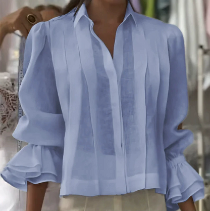 【S-3XL】✨🌼Elegantna nabranena srajca, ki se sprehaja z vetrom in razkazuje temperament